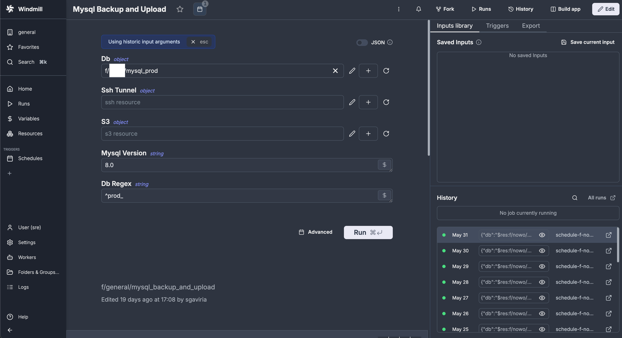 Sistema de Backup para MySQL de Helmcode con Windmill